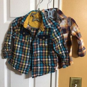 Oshkosh B’gosh 18 month and24 month plaid shirts, multi colored